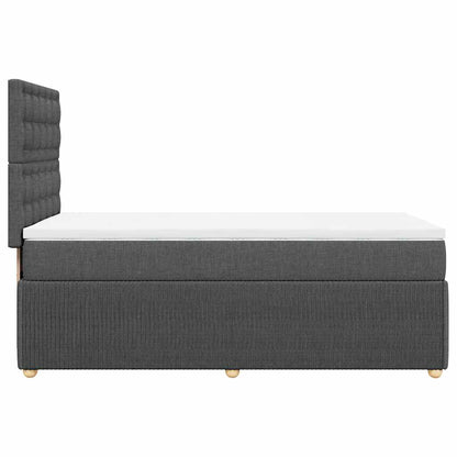 Giroletto a Molle con Materasso Grigio Scuro 90x200 cm Tessuto