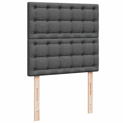 Giroletto a Molle con Materasso Grigio Scuro 90x200 cm Tessuto