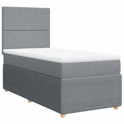 Giroletto a Molle con Materasso Grigio Chiaro100x200 cm Tessuto
