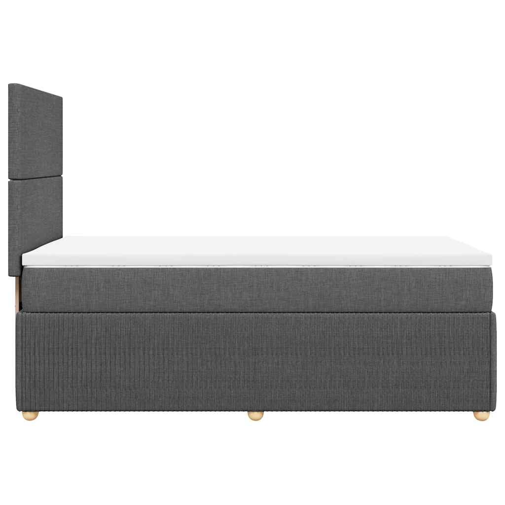 Giroletto a Molle con Materasso Grigio Scuro 100x200 cm Tessuto
