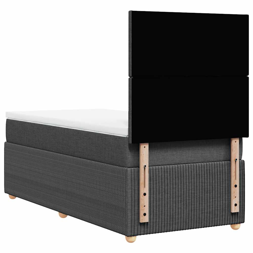 Giroletto a Molle con Materasso Grigio Scuro 100x200 cm Tessuto