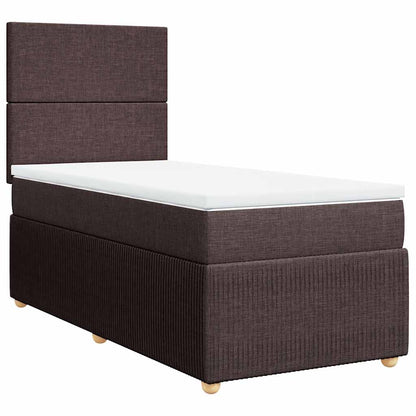 Giroletto a Molle con Materasso Marrone Scuro 100x200cm Tessuto | homemem39