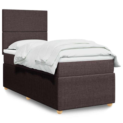 Giroletto a Molle con Materasso Marrone Scuro 100x200cm Tessuto | homemem39