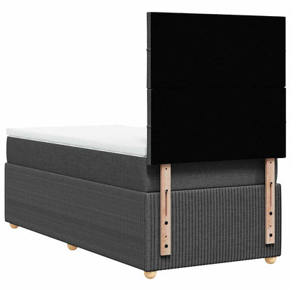 Giroletto a Molle con Materasso Grigio Scuro 100x200 cm Tessuto