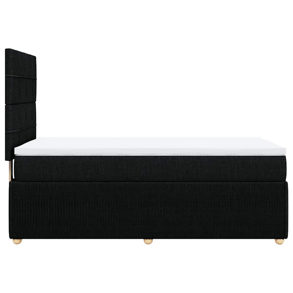 Giroletto a Molle con Materasso Nero 100x200 cm in Tessuto