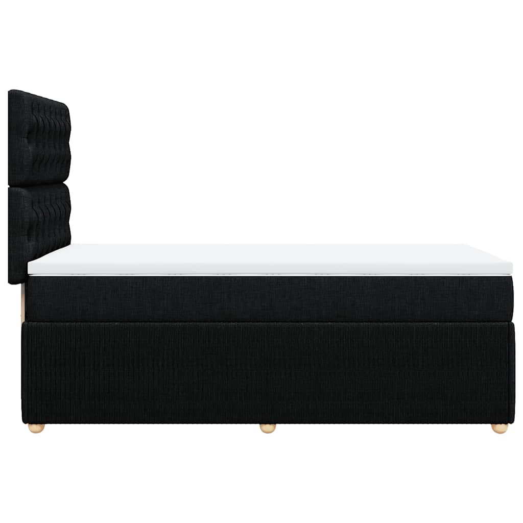 Giroletto a Molle con Materasso Nero 100x200 cm in Tessuto
