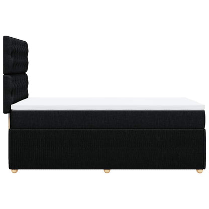 Giroletto a Molle con Materasso Nero 100x200 cm in Tessuto