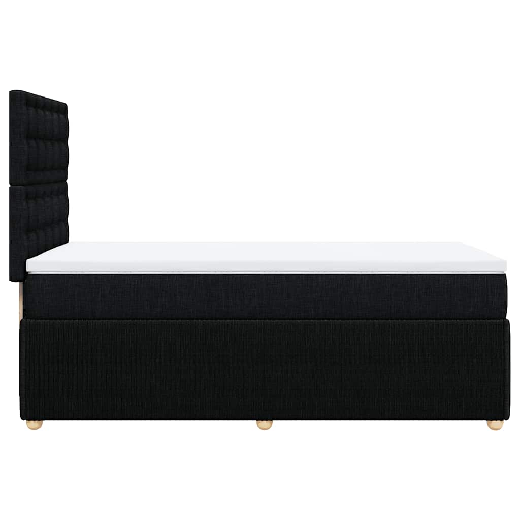 Giroletto a Molle con Materasso Nero 100x200 cm in Tessuto