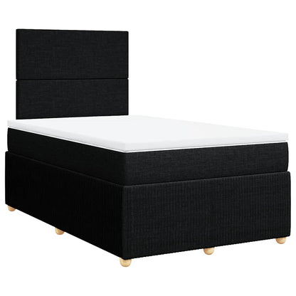 Giroletto a Molle con Materasso Nero 120x190 cm in Tessuto