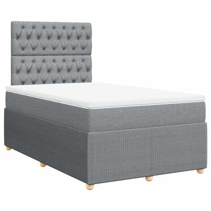 Giroletto a Molle con Materasso Grigio Chiaro 120x190cm Tessuto