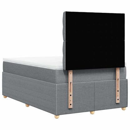 Giroletto a Molle con Materasso Grigio Chiaro 120x190cm Tessuto