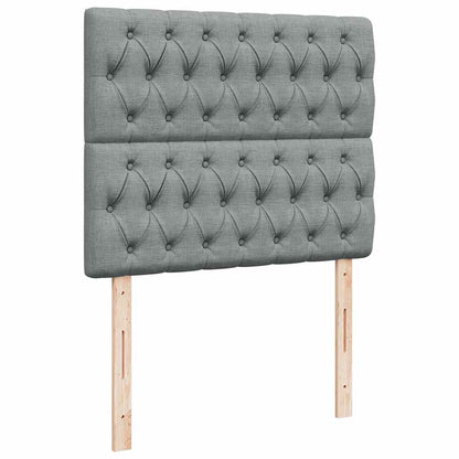 Giroletto a Molle con Materasso Grigio Chiaro 120x190cm Tessuto