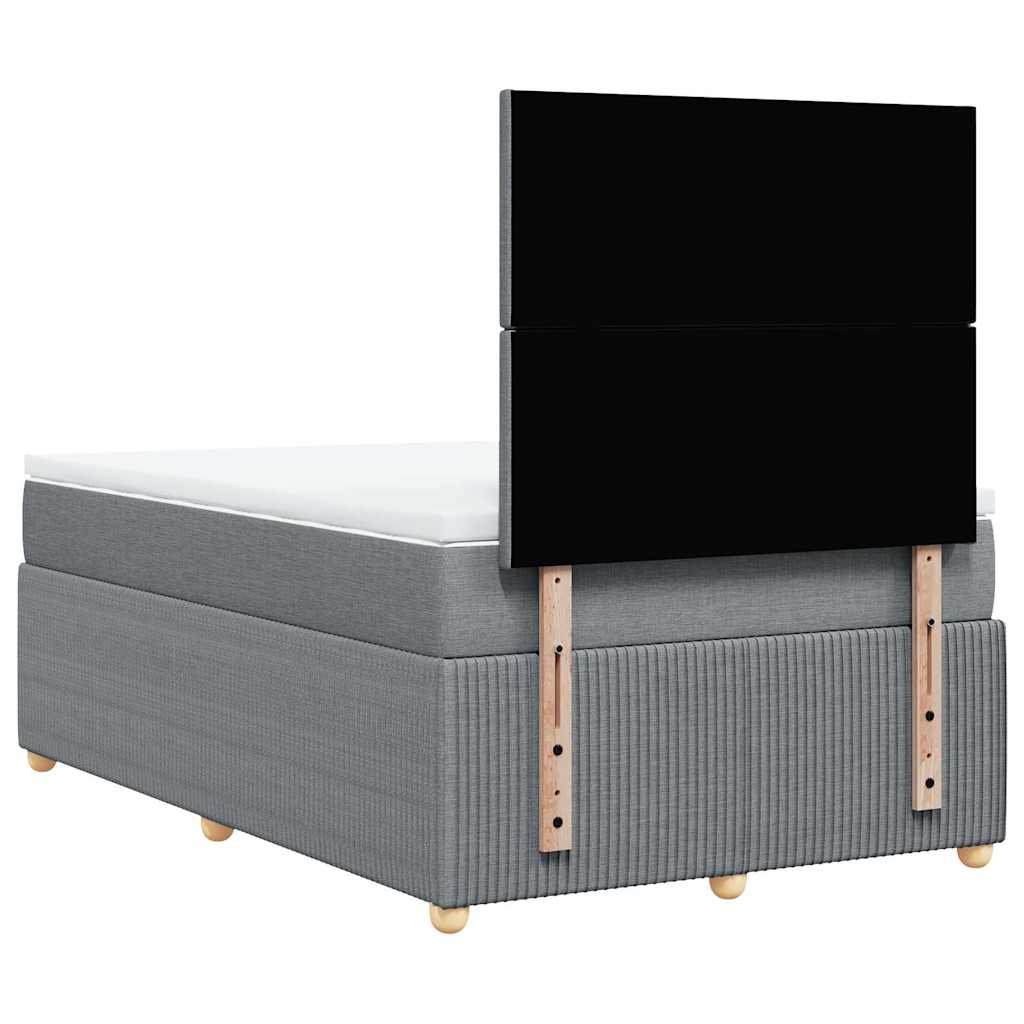 Giroletto a Molle con Materasso Grigio Chiaro 120x200cm Tessuto