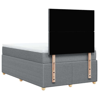Giroletto a Molle con Materasso Grigio Chiaro 120x200cm Tessuto