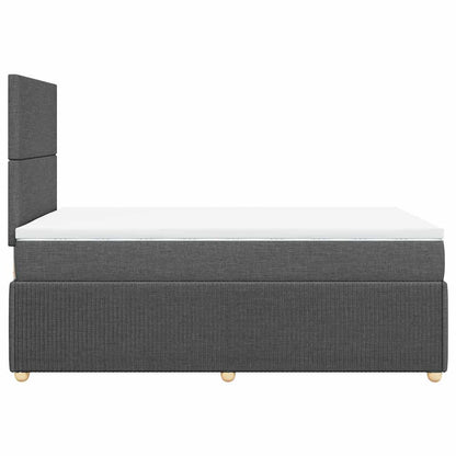 Giroletto a Molle con Materasso Grigio Scuro 120x200 cm Tessuto