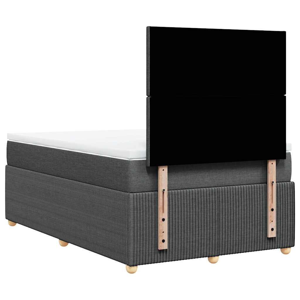 Giroletto a Molle con Materasso Grigio Scuro 120x200 cm Tessuto