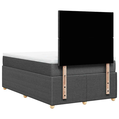 Giroletto a Molle con Materasso Grigio Scuro 120x200 cm Tessuto