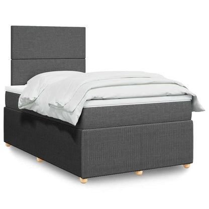 Giroletto a Molle con Materasso Grigio Scuro 120x200 cm Tessuto