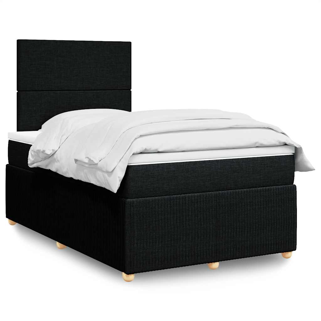 Giroletto a Molle con Materasso Nero 120x200 cm in Tessuto | homemem39