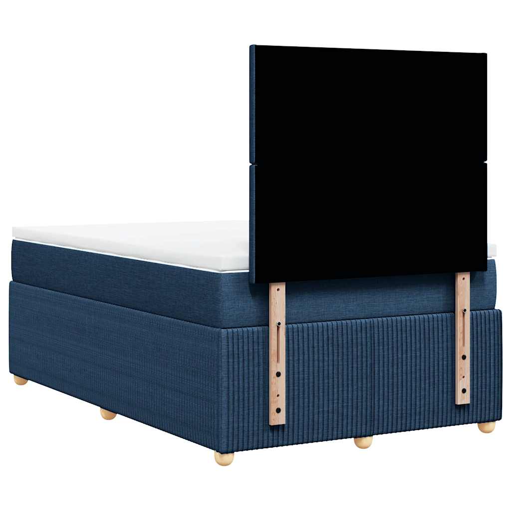 Giroletto a Molle con Materasso Blu 120x200 cm in Tessuto