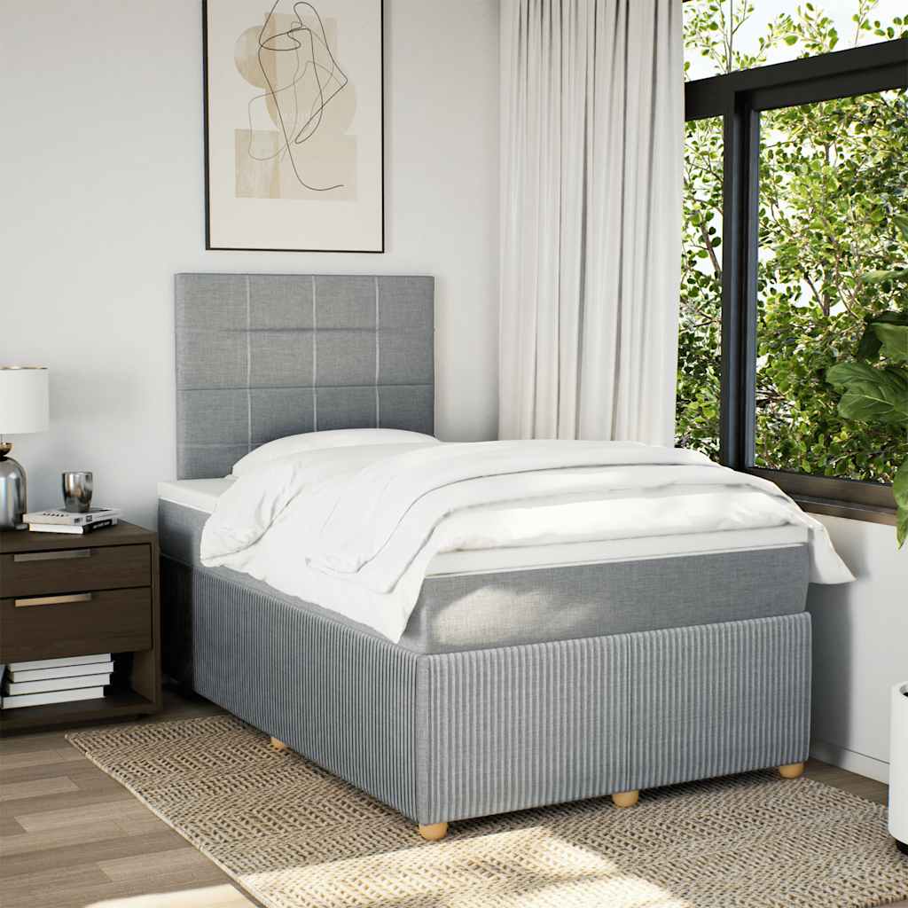 Giroletto a Molle con Materasso Grigio Chiaro 120x200cm Tessuto | homemem39