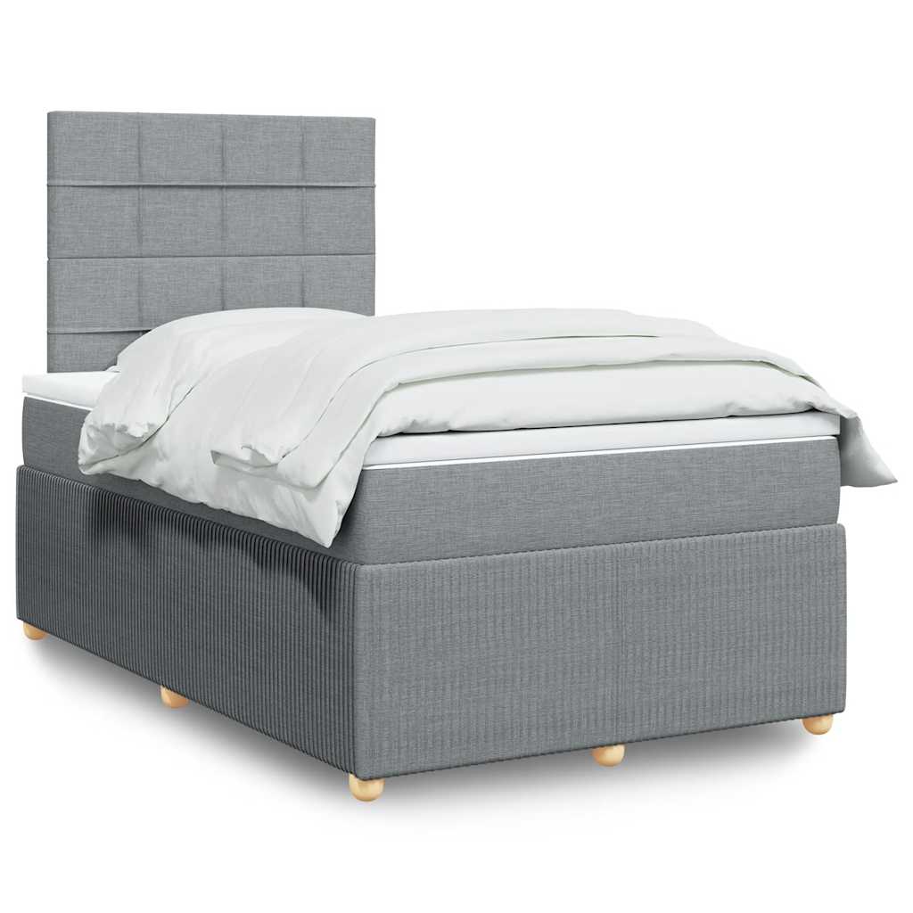 Giroletto a Molle con Materasso Grigio Chiaro 120x200cm Tessuto | homemem39