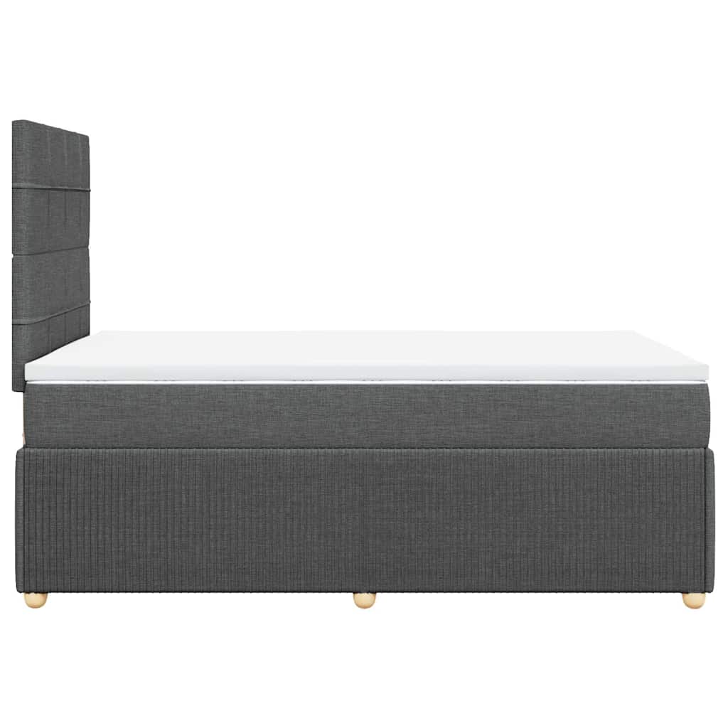 Giroletto a Molle con Materasso Grigio Scuro 120x200 cm Tessuto