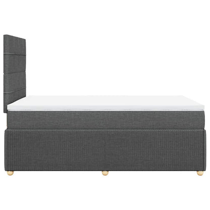 Giroletto a Molle con Materasso Grigio Scuro 120x200 cm Tessuto