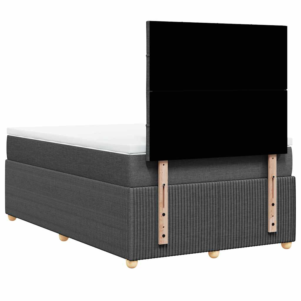 Giroletto a Molle con Materasso Grigio Scuro 120x200 cm Tessuto