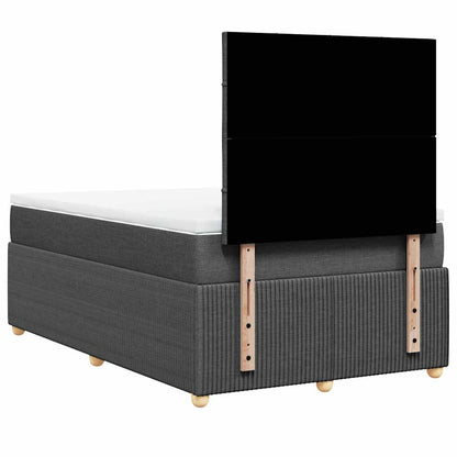 Giroletto a Molle con Materasso Grigio Scuro 120x200 cm Tessuto
