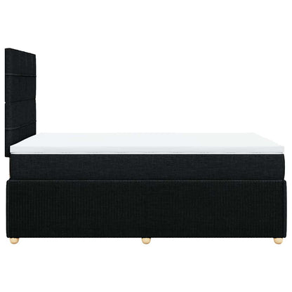 Giroletto a Molle con Materasso Nero 120x200 cm in Tessuto