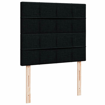Giroletto a Molle con Materasso Nero 120x200 cm in Tessuto