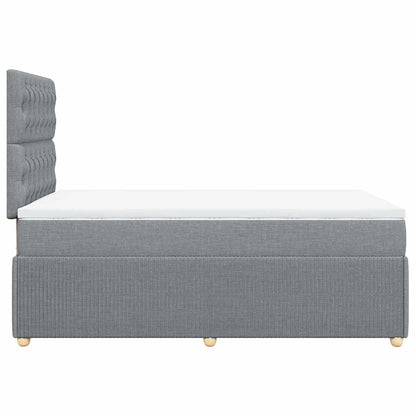 Giroletto a Molle con Materasso Grigio Chiaro 120x200cm Tessuto