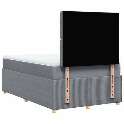 Giroletto a Molle con Materasso Grigio Chiaro 120x200cm Tessuto