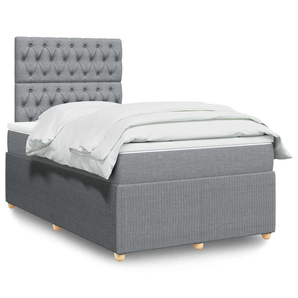Giroletto a Molle con Materasso Grigio Chiaro 120x200cm Tessuto