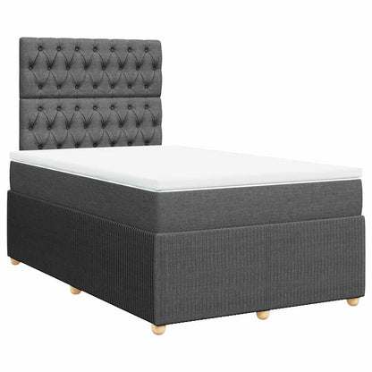 Giroletto a Molle con Materasso Grigio Scuro 120x200 cm Tessuto