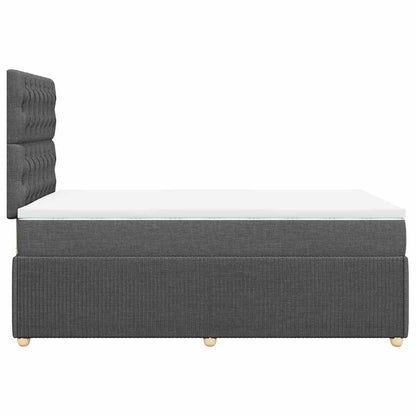 Giroletto a Molle con Materasso Grigio Scuro 120x200 cm Tessuto