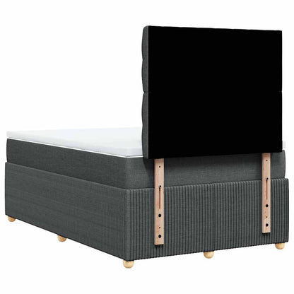 Giroletto a Molle con Materasso Grigio Scuro 120x200 cm Tessuto