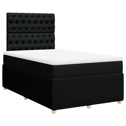 Giroletto a Molle con Materasso Nero 120x200 cm in Tessuto