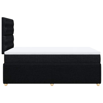 Giroletto a Molle con Materasso Nero 120x200 cm in Tessuto