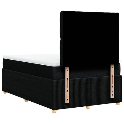 Giroletto a Molle con Materasso Nero 120x200 cm in Tessuto