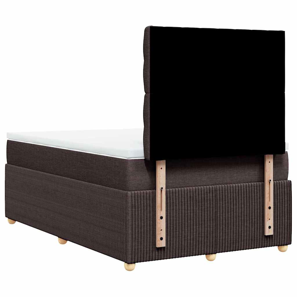 Giroletto a Molle con Materasso Marrone Scuro 120x200cm Tessuto | homemem39