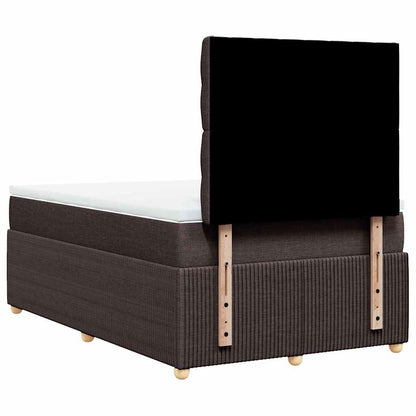 Giroletto a Molle con Materasso Marrone Scuro 120x200cm Tessuto | homemem39