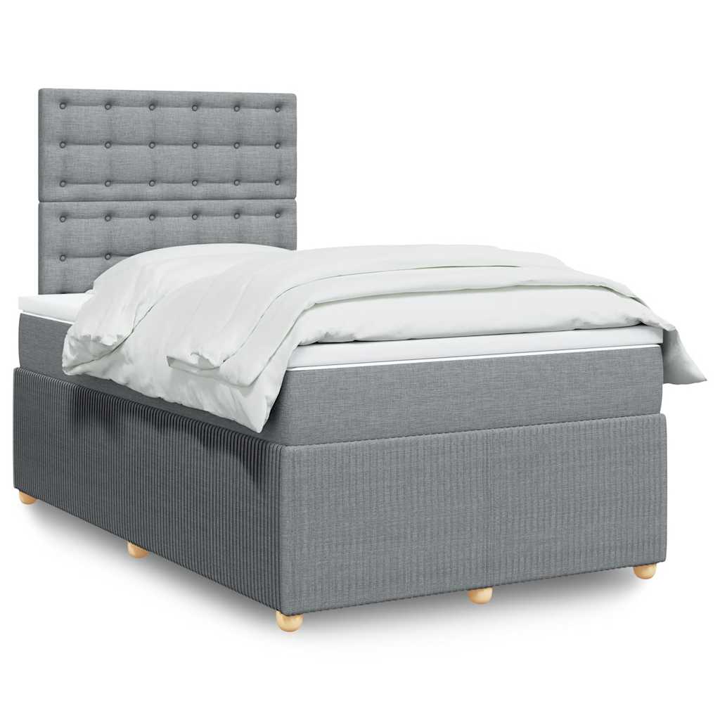 Giroletto a Molle con Materasso Grigio Chiaro 120x200cm Tessuto | homemem39