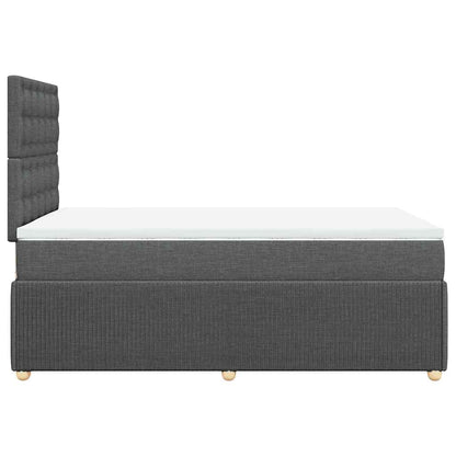 Giroletto a Molle con Materasso Grigio Scuro 120x200 cm Tessuto