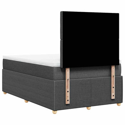 Giroletto a Molle con Materasso Grigio Scuro 120x200 cm Tessuto