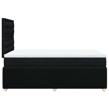 Giroletto a Molle con Materasso Nero 120x200 cm in Tessuto