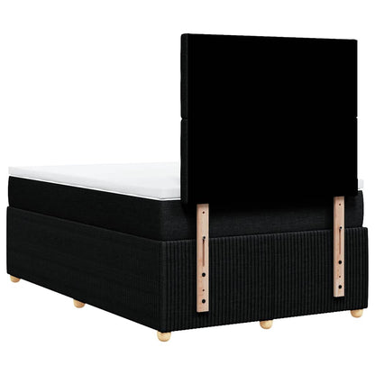 Giroletto a Molle con Materasso Nero 120x200 cm in Tessuto