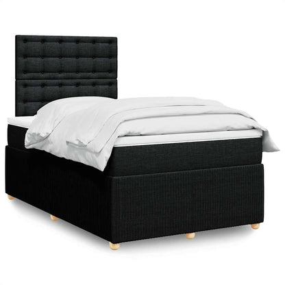 Giroletto a Molle con Materasso Nero 120x200 cm in Tessuto