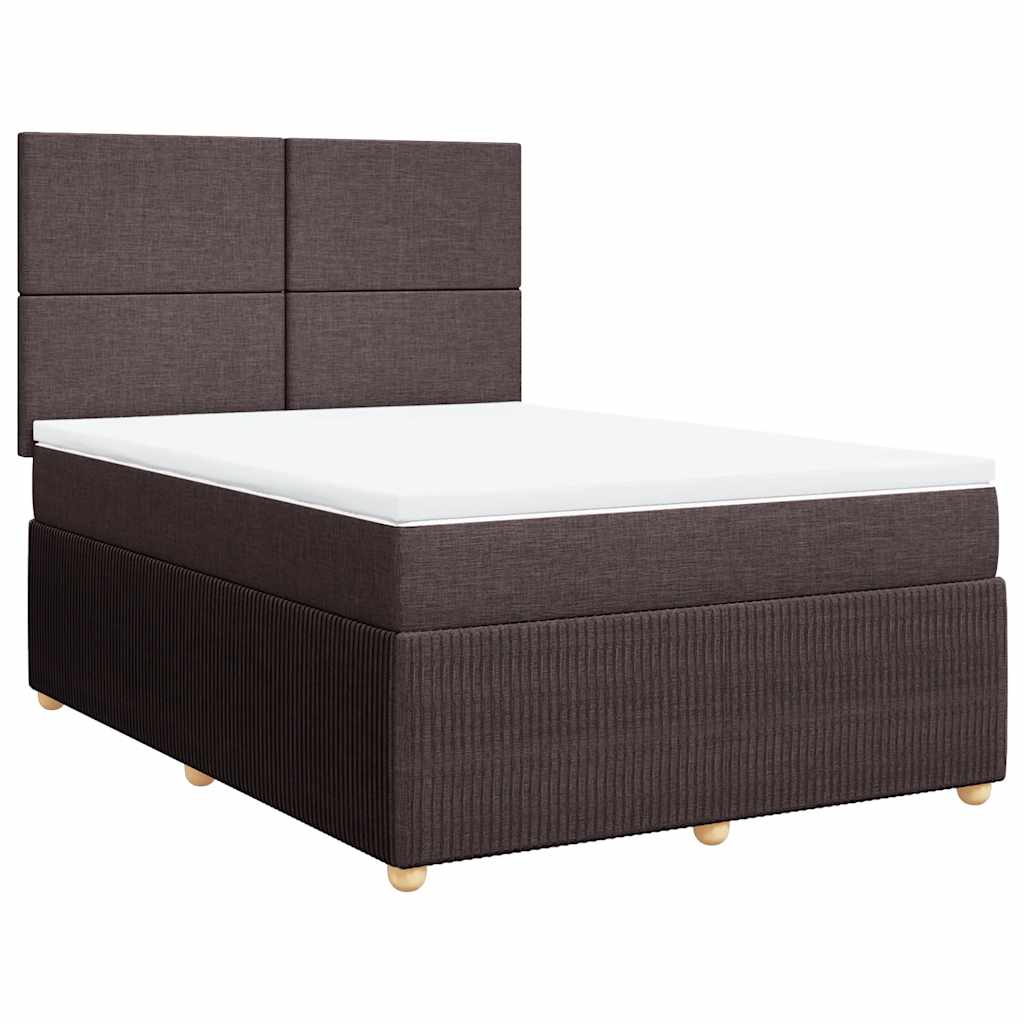 Giroletto a Molle con Materasso Marrone Scuro 140x190cm Tessuto | homemem39
